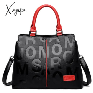 Xajzpa - 2 Layers Ladies Quality Leather Letter Shoulder Bags For Women Luxury Handbags Designer